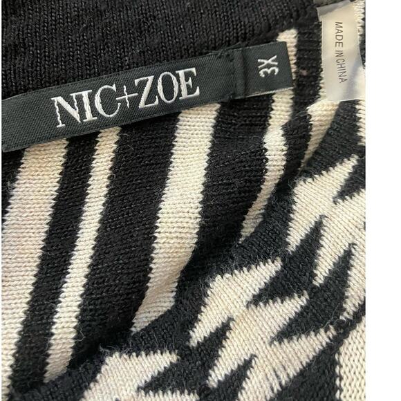 Nic + Zoe Women's Black/Cream Sleeveless Knit Sweater Slightly Flare Dress SZ 3X - Picture 9 of 10